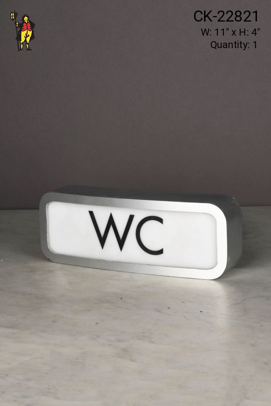 Curved Metal Single Sided Wall Mounted Water Closet Sign