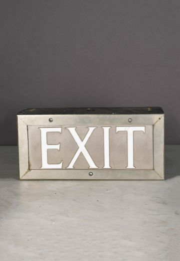 Metal & White Font Single Sided Wall/Ceiling Mount Exit Sign