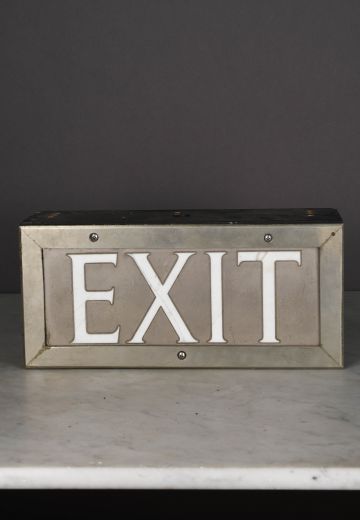 Metal & White Font Single Sided Wall/Ceiling Mount Exit Sign
