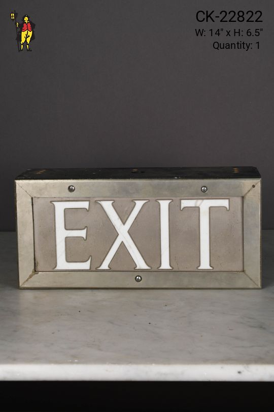 Metal & White Font Single Sided Wall/Ceiling Mount Exit Sign