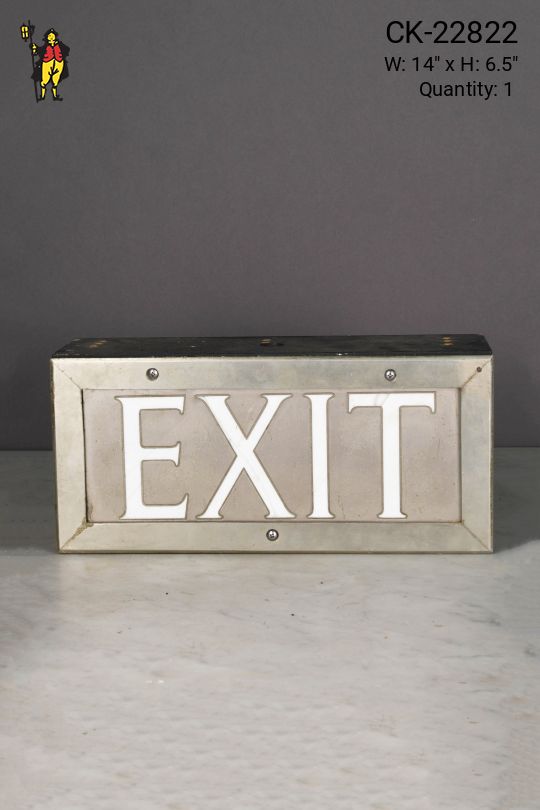 Metal & White Font Single Sided Wall/Ceiling Mount Exit Sign