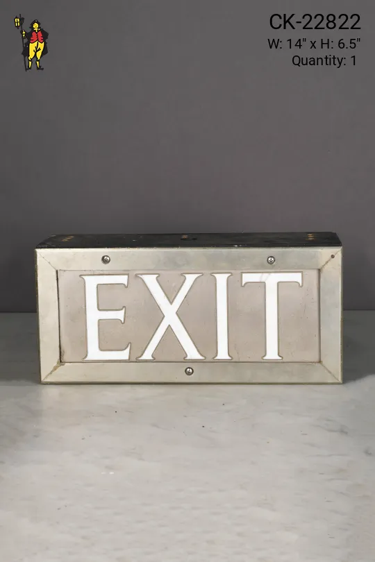 Metal & White Font Single Sided Wall/Ceiling Mount Exit Sign