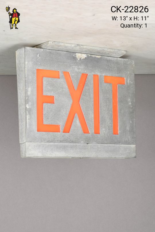 Metal Single Sided Ceiling Mount Exit Sign