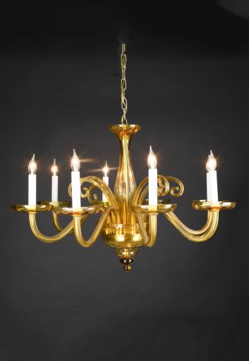 Yellow Glass Chandelier