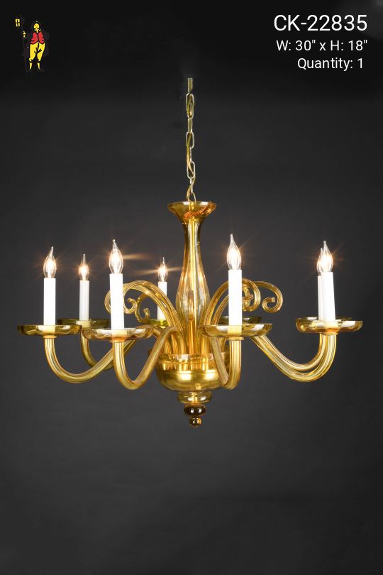 Yellow Glass Chandelier
