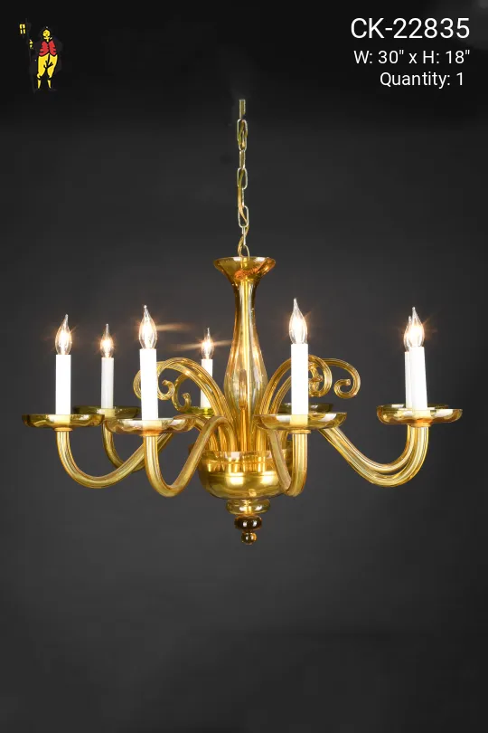 Yellow Glass Chandelier