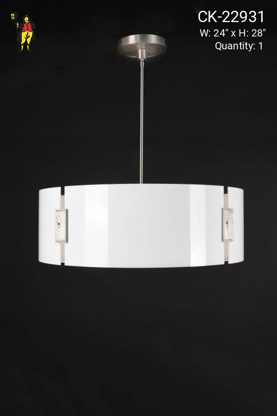 Hanging Acrylic Modern Drum Pendant