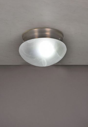 Simple Modern Nickel Flush Mount Fixture