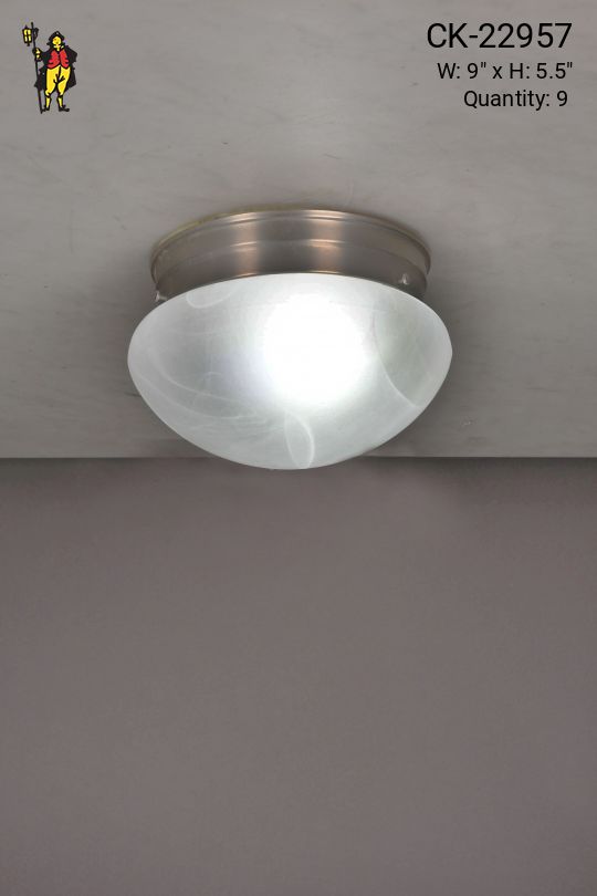 Simple Modern Nickel Flush Mount Fixture