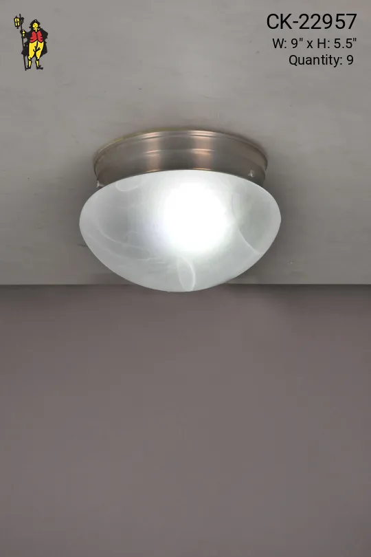 Simple Modern Nickel Flush Mount Fixture