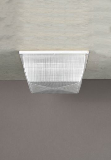 Prismatic Plastic Box Flush Mount Fixture
