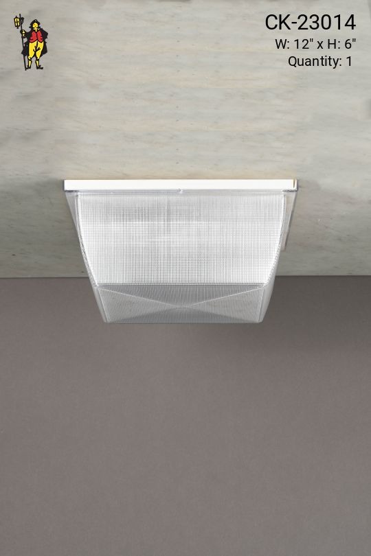 Prismatic Plastic Box Flush Mount Fixture