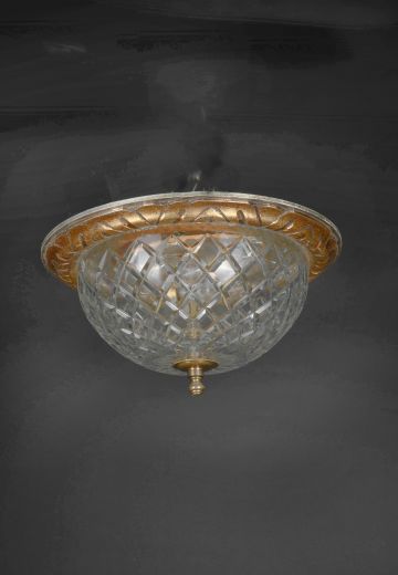 18" Ornate Crystal Flush Mount Fixture