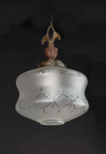 Etched Glass Hanging Globe