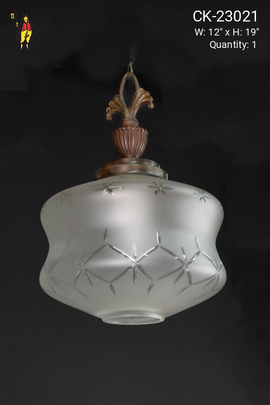 Etched Glass Hanging Globe