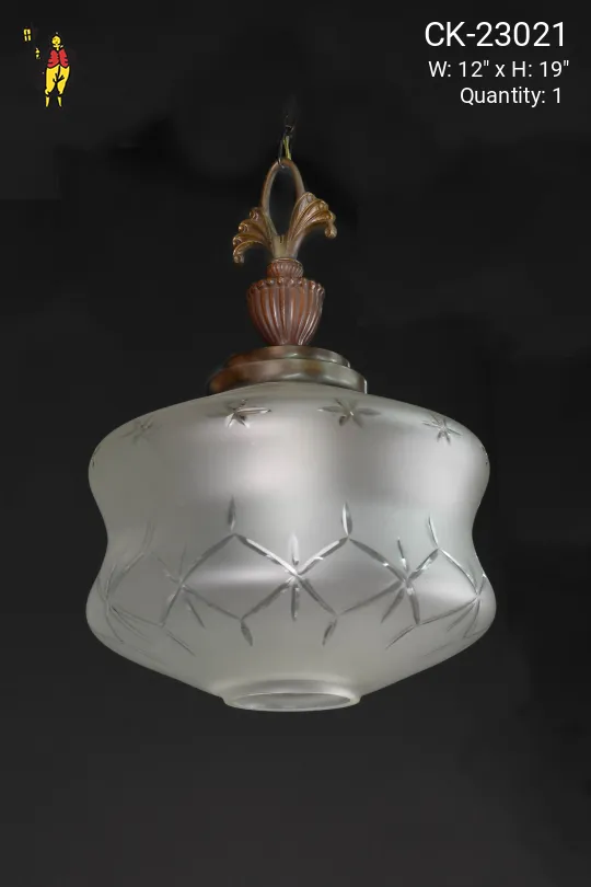 Etched Glass Hanging Globe