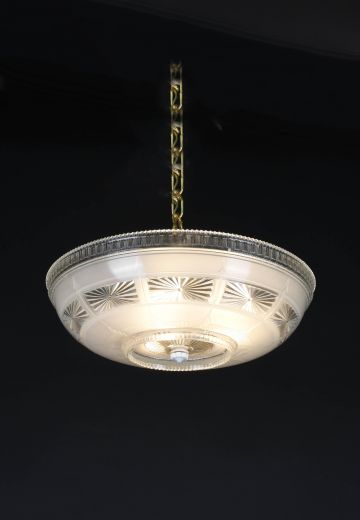 Molded Glass Semi Flush Hanging Fixture