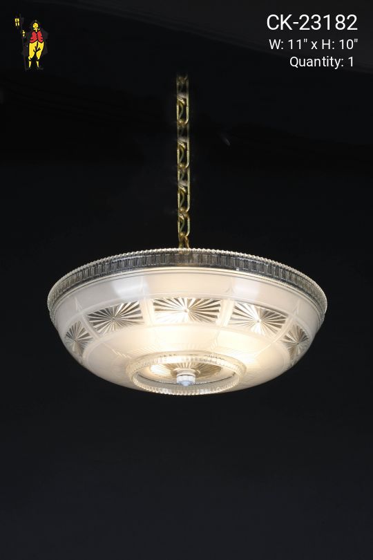 Molded Glass Semi Flush Hanging Fixture