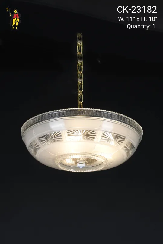 Molded Glass Semi Flush Hanging Fixture
