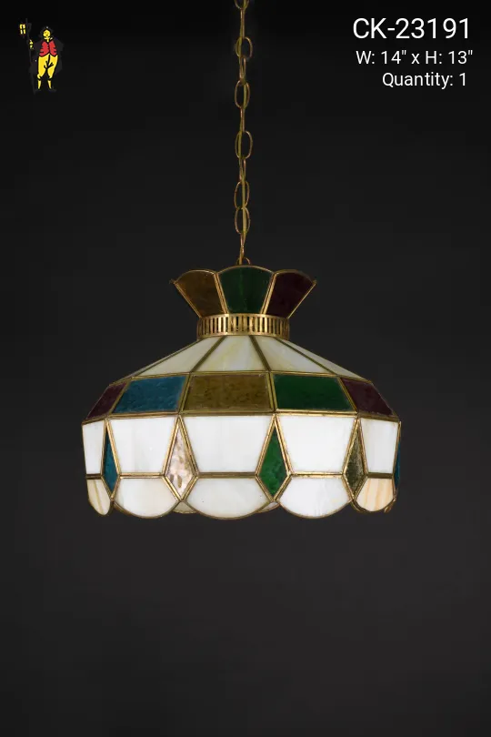 Multi Color Art Glass Hanging Pendant