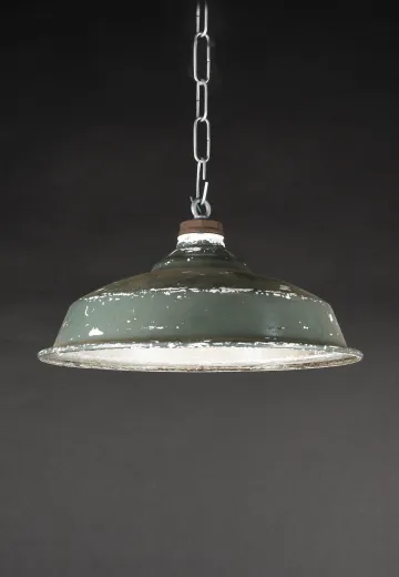14" Painted Gray Distressed Hanging RLM