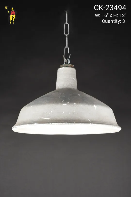 16" White Distressed Hanging RLM