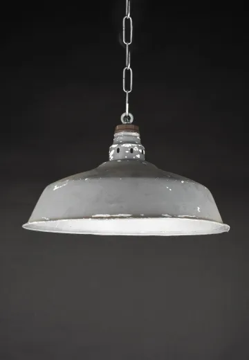 16" Painted Gray Distressed Hanging RLM