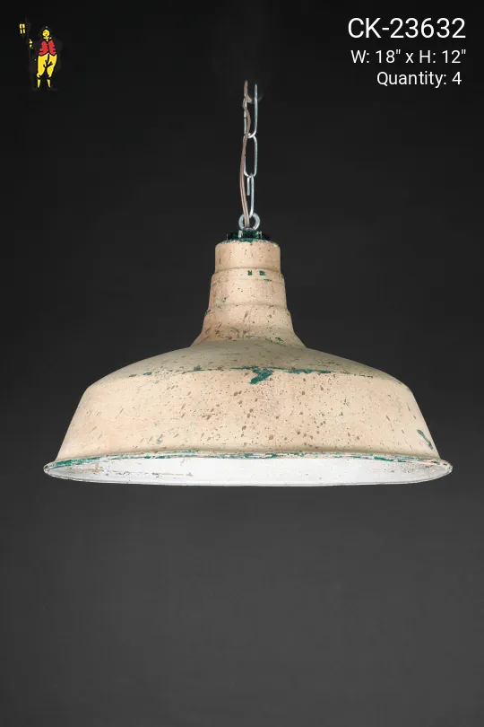 18" Painted White Distressed Hanging RLM