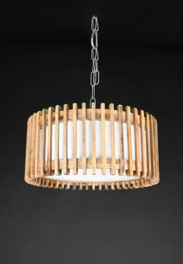 Wooden Mid Century Modern Hanging Pendant