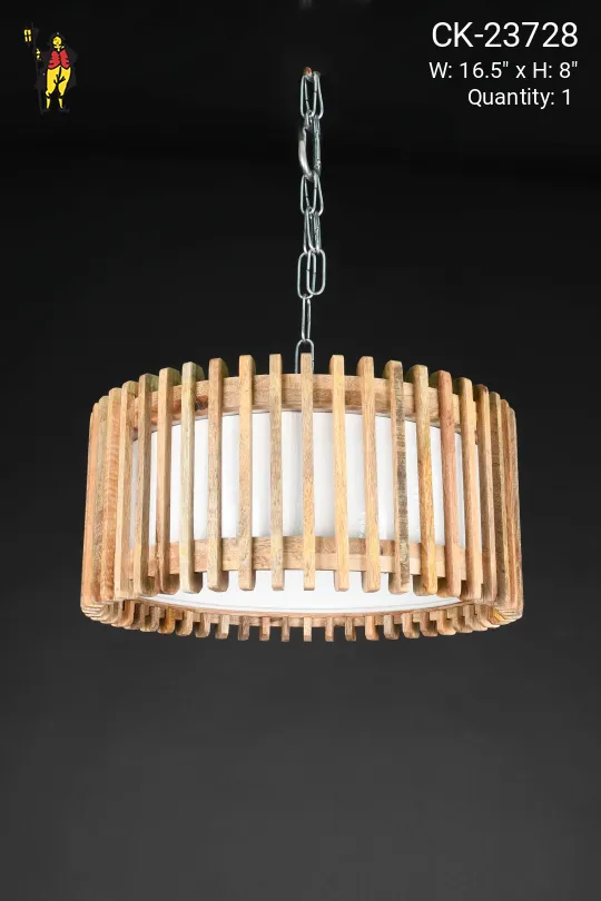 Wooden Mid Century Modern Hanging Pendant