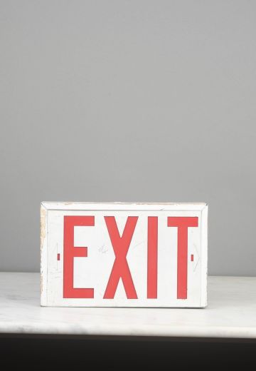 Silver "Exit" Sign