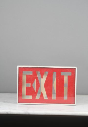 Red "Exit" Sign w/Transparent Text