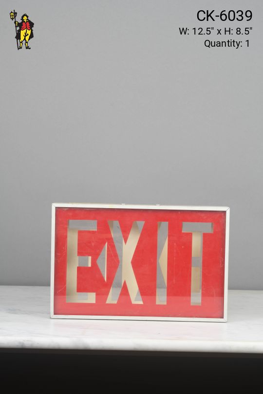 Red "Exit" Sign w/Transparent Text