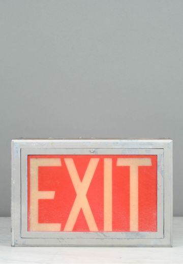 Silver Framed Red "Exit" Sign