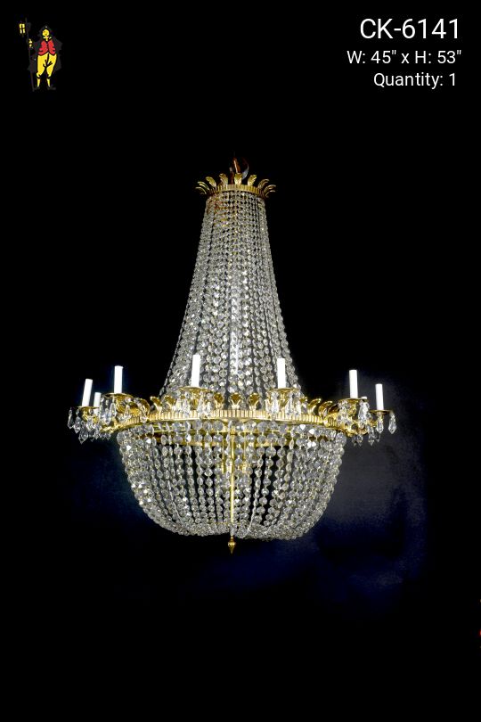 Twenty Four Light Crystal Empire Basket Chandelier (Large)