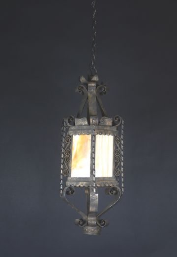 Gothic Iron & Glass Hanging Lantern