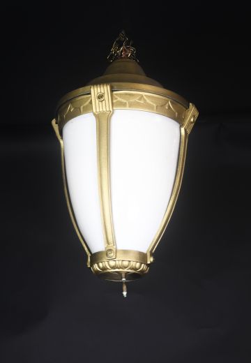 Brass & Frosted Glass Hanging Lantern
