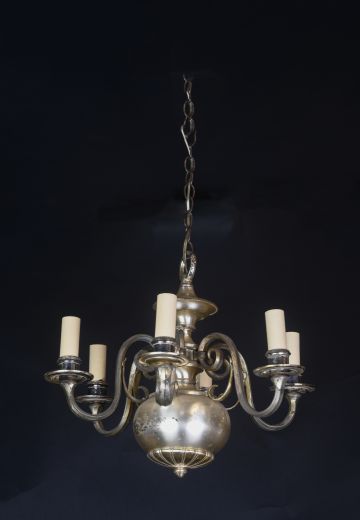 Silver Six Light Traditional Chandelier