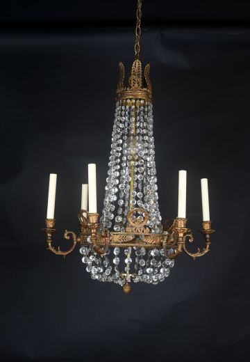Traditional Crystal & Brass Chandelier