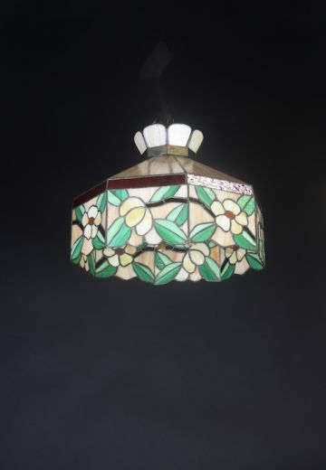 Green & Beiege Hanging Tiffany Glass Shade