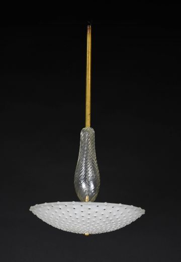 Mid Century Hanging Glass Bowl Chandelier