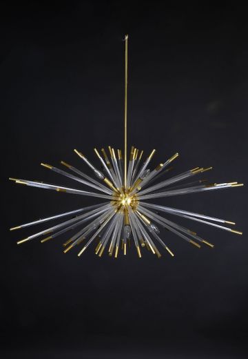 Sputnik Style Glass & Brass Hanging Fixture