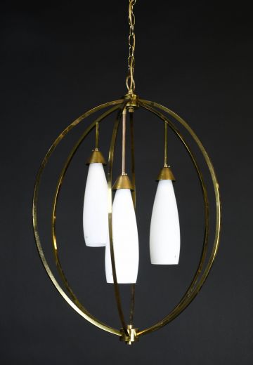 Brass & Glass Shaded Hanging Pendant