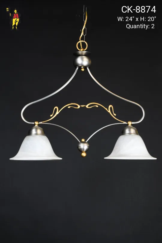 Two Light Nickel Hanging Fixture