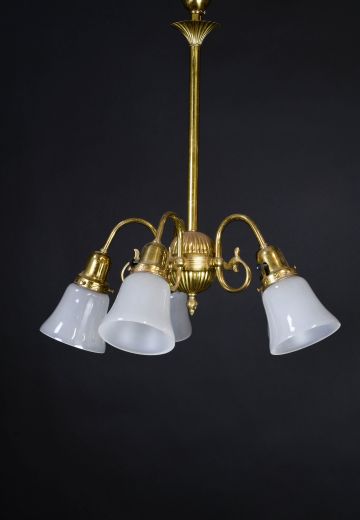Five Light Polished Brass Pendant