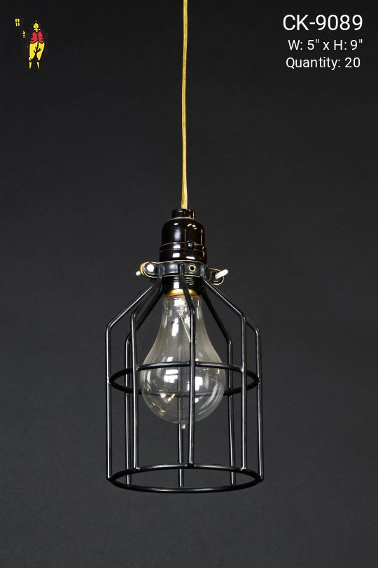 Caged Hanging Bulb Pendant