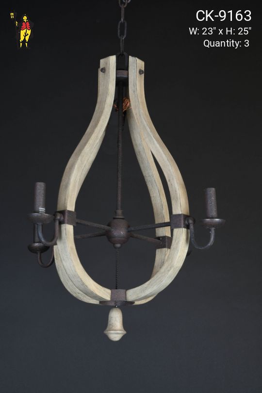 Light Stained Wooden Chandelier