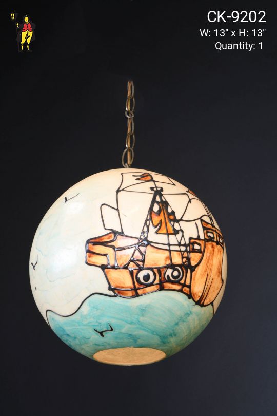 Painted Nautical Hanging Globe