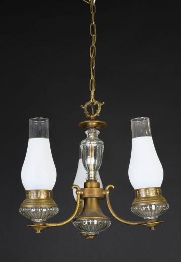 Victorian Brass Hanging Oil Fixture