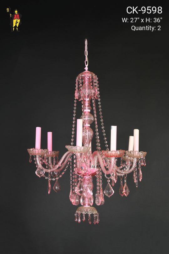 Pink Crystal Chandelier